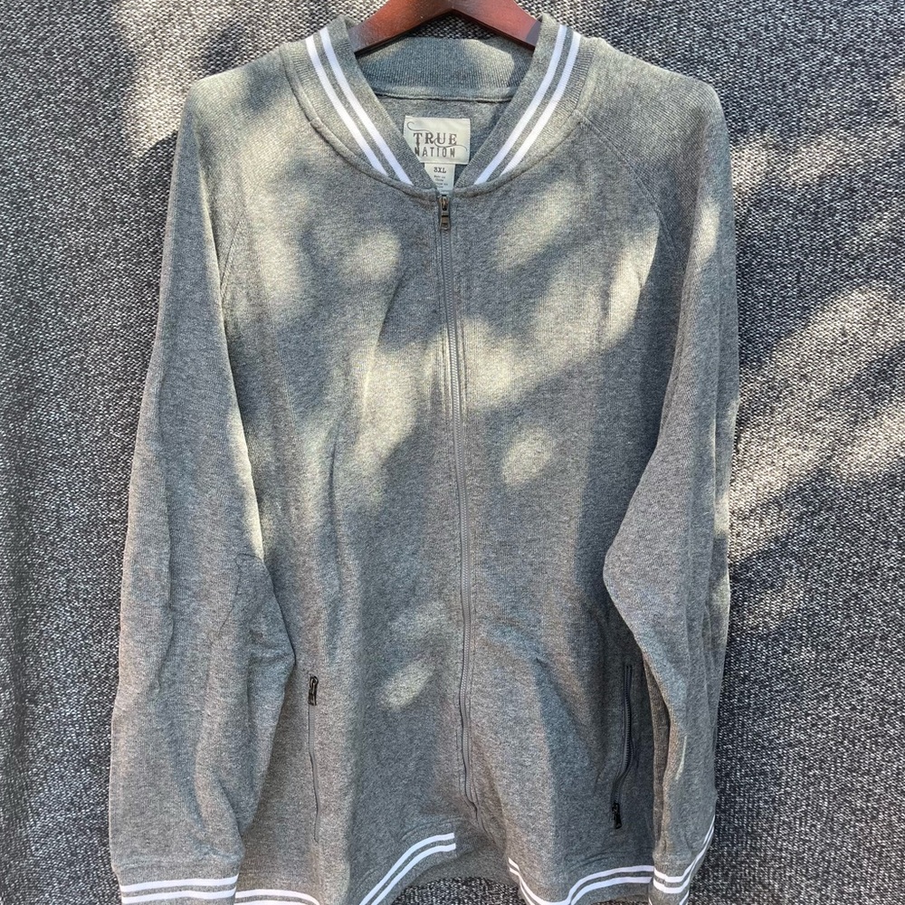 True Nation Men's Zip-Up Sweater - Charcoal - Picture 2 of 5